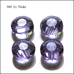 Imitation Austrian Crystal Beads, Grade AAA, K9 Glass, Faceted, Flat Round, Lilac, 6x3.5mm, Hole: 0.7~0.9mm(SWAR-F065-6mm-04)