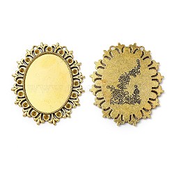 Tibetan Style Cabochon Settings  for Cabochon & Rhinestone, Lead Free & Cadmium Free, Antique Golden, 56x49x2mm, Hole: 1mm, Tray: 40x30mm&3mm(X-TIBEP-554-AG-LF)