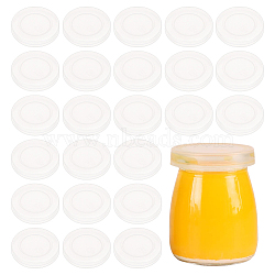 Plastic Bottle Caps Replacement for Glass Pudding Bottle, Bottle Lids, Flat Round, White, 53x11mm, Inner Diameter: 51mm(AJEW-WH0347-40B)