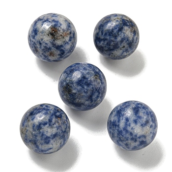 Natural Blue Spot Jasper Round Ball Figurines Statues for Home Office Desktop Decoration, 20mm