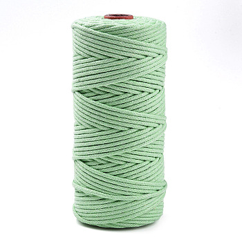 Cotton String Threads, Macrame Cord, Decorative String Threads, for DIY Crafts, Gift Wrapping and Jewelry Making, Pale Green, 3mm, about 109.36 Yards(100m)/Roll.