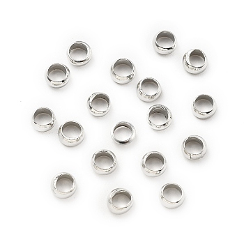 Brass Crimp Beads, Column, Platinum, 5x2.5mm, Hole: 3.5mm