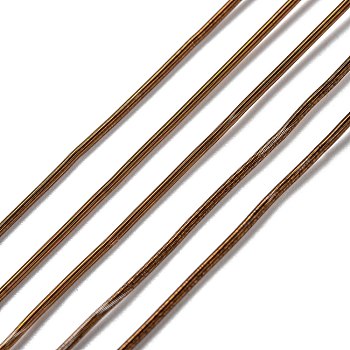 French Wire Gimp Wire, Flexible Round Copper Wire, Metallic Thread for Embroidery Projects and Jewelry Making, Saddle Brown, 18 Gauge(1mm), 10g/bag