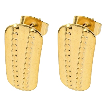 304 Stainless Steel Ear Studs, Trapezoid, Golden, 11.5x9mm, Hole: 2.5mm, Pin: 0.6mm