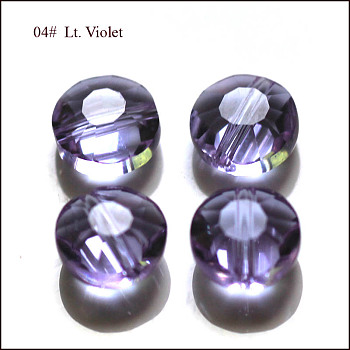 Imitation Austrian Crystal Beads, Grade AAA, Faceted, Flat Round, Lilac, 6x3.5mm, Hole: 0.7~0.9mm