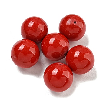 Dyed Synthetic Turquoise Beads, Round, Red, 20mm, Hole: 1mm