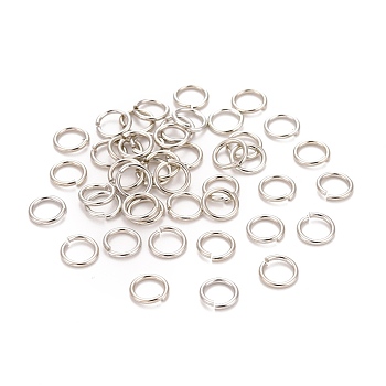 Brass Jump Rings, Open Jump Rings, with Smooth Joining Ends, Cadmium Free & Nickel Free & Lead Free, Platinum, 7x1mm, 18 Gauge, Inner Diameter: 5mm, Hole: 5mm, about 4166pcs/500g