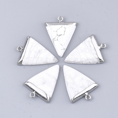 Platinum Triangle Howlite Pendants