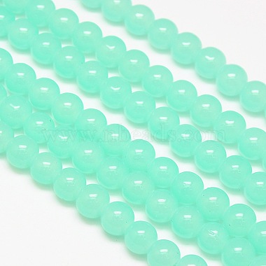 Imitation Jade Glass Round Bead Strands(GLAA-A022C-8mm-M)-2