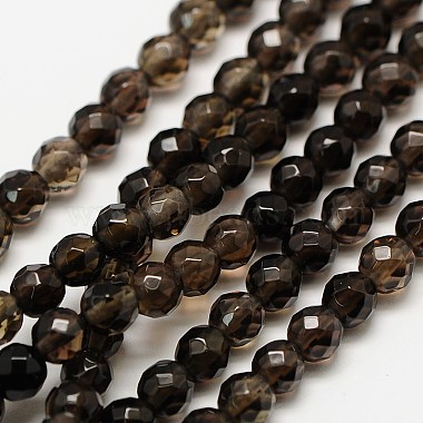 Dark Gray Round Smoky Quartz Beads