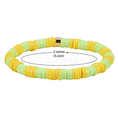 Handmade Polymer Clay Heishi Beads Stretch Bracelets Sets(BJEW-JB05902-07)-2