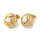 Plastic Pearl Beaded Flower Stud Earrings(EJEW-K244-19G)-1