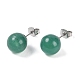 Clous d'oreilles aventurine vert naturel(EJEW-Z060-04P-01)-2