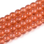 Baking Paint Glass Beads Strands, Imitation Opalite, Round, Coral, 6mm, Hole: 1.3~1.6mm, about 133pcs/strand, 31.4 inch(X-DGLA-Q023-6mm-DB28)