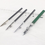 Iron Art Ruling Pens, Fine Line Masking Fluid Pen, with Plastic Handles, Platinum, 12.6~14.6x0.5~1x0.9~1cm, 4pcs/set(TOOL-WH0002-47)