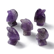 Natural Amethyst Carved Healing Penguin Figurines, Reiki Energy Stone Display Decorations, 12.5~13x18~18.5x26.5~27mm(G-B062-08D)