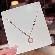 Acrylic with Cat Eye Pendant Necklaces, Titanium Steel Cable Chain Necklaces, Clear, 8.27~19.69 inch(21~50cm) (FS-WG30730-33)