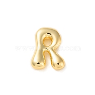 Brass Pendants, Real 18K Gold Plated, Letter R, 23x18x6.5mm, Hole: 3x2.5mm(KK-P262-01G-R)