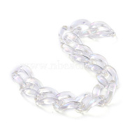 Handmade Transparent Acrylic Twist Chains, Curb Chains, Clear AB, Links: 27.5x19x8.5mm, 39.37 inch(1m)/strand(AJEW-JB00660)