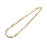 Clear Cubic Zirconia Classic Tennis Necklace for Girl Women Gift, Chain Necklaces with Rack Plating Brass Fold Over Clasps, Lead Free & Cadmium Free, Long-Lasting Plated, Real 18K Gold Plated, 16-1/8 inch(41cm)(NJEW-A005-03G)