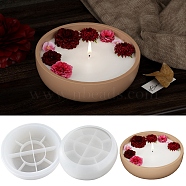 Round Concrete Candle Jar Mould, DIY Food Grade Silicone Candle Holder Molds, Resin Casting Molds, for UV Resin, Epoxy Resin Craft Making, White, 209x60mm(PW-WG61924-01)