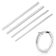 4Pcs 4 Style Plastic Spring Coil, Invisible Ring Size Adjuster, Clear, 10x0.35~0.5cm, 1pc/style(TOOL-YW0001-17)