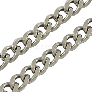 3.28 Feet 304 Stainless Steel Twisted Chains Curb Chain, Unwelded, for Men's Chain Necklace Making, Stainless Steel Color, 6x4x1.2mm(X-CHS-R001-1.2mm)