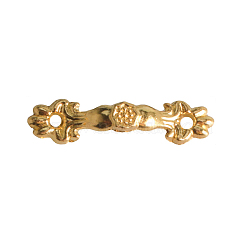 Alloy Drawer Pull Bow Handles, Cabinet Pulls Handles for Drawer, Doorknob Accessories, with Flower Pattern, Golden, 43x10mm, Hole Center: 28mm(CABI-PW0001-020G)