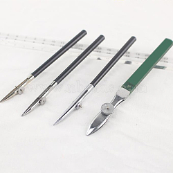 Iron Art Ruling Pens, Fine Line Masking Fluid Pen, with Plastic Handles, Platinum, 12.6~14.6x0.5~1x0.9~1cm, 4pcs/set(TOOL-WH0002-47)