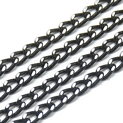 Unwelded Aluminum Curb Chains, Black, 5x3.3x0.9mm(X-CHA-S001-006D)