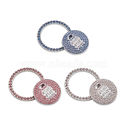 ARRICRAFT 3 Sets 3 Colors Self Adhesive Zinc Alloy with Rhinestone Car Stickers, Crystal Bling Auto Start Engine Ignition Button Knob Ring Silver Sticker, DIY Car Decorations, Flat Round, Mixed Color, 2.95~3.9x0.4~0.25cm, Hole: 2.5x6mm, 1set/color(DIY-AR0001-48)