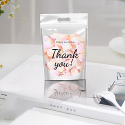 Rectangle Composite Material Ziplock Mylar Stand Up Bag, Clear Window Smell Proof Resealable for Packaging Pouch Party Favor Food Lipgloss Jewelry Storage, Word, 22.5x15.5x3.5cm, 50pcs/set(PAAG-PW0001-084A)