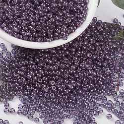 MIYUKI Round Rocailles Beads, Japanese Seed Beads, 8/0, (RR312) Amethyst Gold Luster, 3mm, Hole: 1mm, about 2111~2277pcs/50g(SEED-X0055-RR0312)