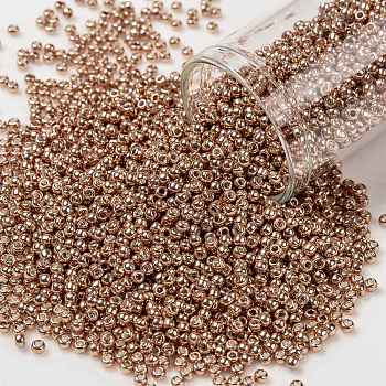 TOHO Round Seed Beads, Japanese Seed Beads, (551) Galvanized Peach, 11/0, 2.2mm, Hole: 0.8mm, about 1110pcs/10g