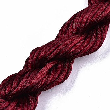 Polyester Thread, Dark Red, 2mm, about 10m/bundle
