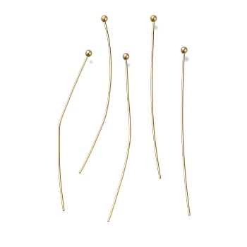 Brass Ball Head Pins, Lead Free & Cadmium Free, Real 24K Gold Plated, 45x0.6mm, Head: 2mm