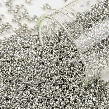 TOHO Round Seed Beads, Japanese Seed Beads, (714) Metallic Silver, 15/0, 1.5mm, Hole: 0.7mm, about 15000pcs/50g