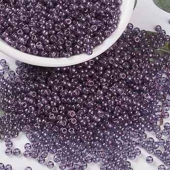 MIYUKI Round Rocailles Beads, Japanese Seed Beads, 8/0, (RR312) Amethyst Gold Luster, 3mm, Hole: 1mm, about 2111~2277pcs/50g