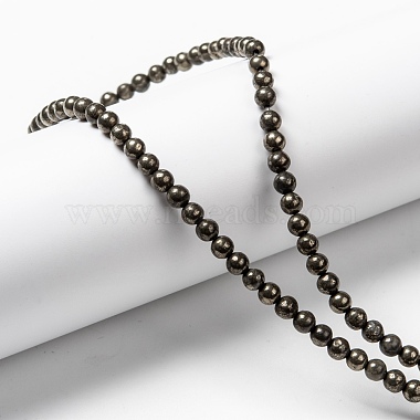Natural Pyrite Beads Strands(G-L031-4mm-01)-4