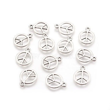 Antique Silver Peace Sign Alloy Charms