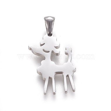 Tarnish Resistant 304 Stainless Steel Puppy Pendants(STAS-F219-06P)-2