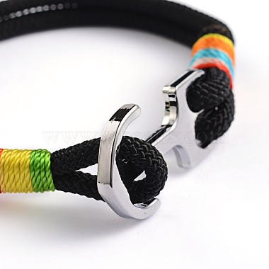 Waxed Cord Multi-strand Bracelets(BJEW-P128-33D)-2