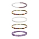 Faceted Glass & Natural Amethyst Stretch Beaded Bracelets Sets(BJEW-TA00202-04)-4