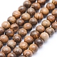 Brins de perles en bois de padouk africain naturel(X-WOOD-P011-02-6mm)-1