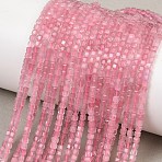 Natural Madagascar Rose Quartz Beads Strands, Faceted Table Cut Cube Beads, 2x2x2mm, Hole: 0.5mm, about 181pcs/strand, 15.35''(39cm)(G-P615-A01-01)