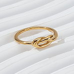 1Pc Stainless Steel Knot Finger Rings for Women, Golden, 23.5mm, Inner Diameter: US Size 7 1/4(17.5mm)(RJEW-LP0001-21)