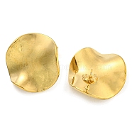 Ion Plating(IP) 304 Stainless Steel Ear Studs, Flat Round, Real 18K Gold Plated, 25mm(EJEW-P270-01B-G)