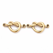 Ion Plating(IP) 316 Surgical Stainless Steel Links Connectors, Heart, Real 24K Gold Plated, 8.5x18x3mm, Hole: 1.2mm(STAS-M293-18G)