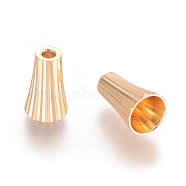 Brass Bead Cones, Real 18K Gold Plated, 11.5x7mm, Hole: 2mm, Inner Diameter: 6mm(X-KK-Q735-217G)