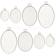 40Pcs 4 Styles 304 Stainless Steel Pendant Cabochon Settings, Milled Edge Bezel Cups, Oval, Stainless Steel Color, Tray: 13~30x10~20mm, 17.5~35x11~21x1~2mm, Hole: 2~2.5mm, 10pcs/style(STAS-SC0006-18)